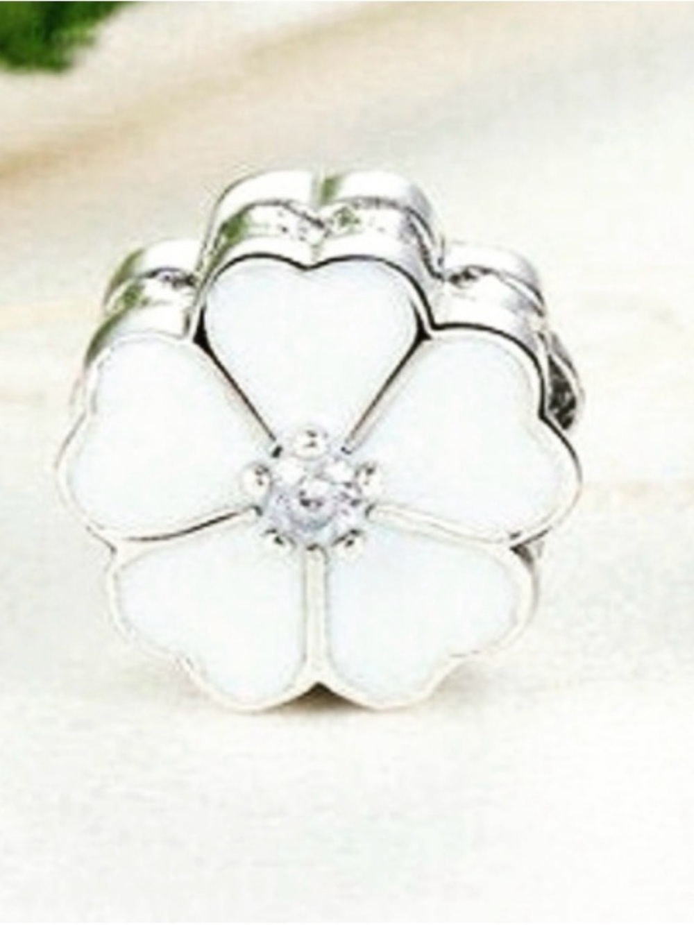 Pandora Primrose White Flower Charm Bead Stopper - Women Jewelry